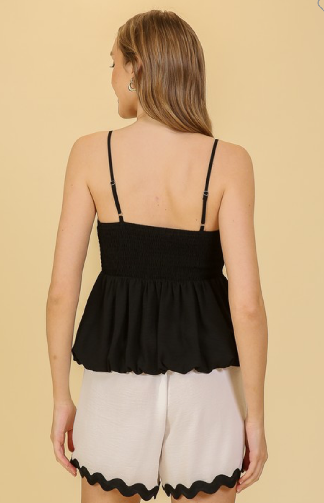 Invite Only Bubble Hem Tank