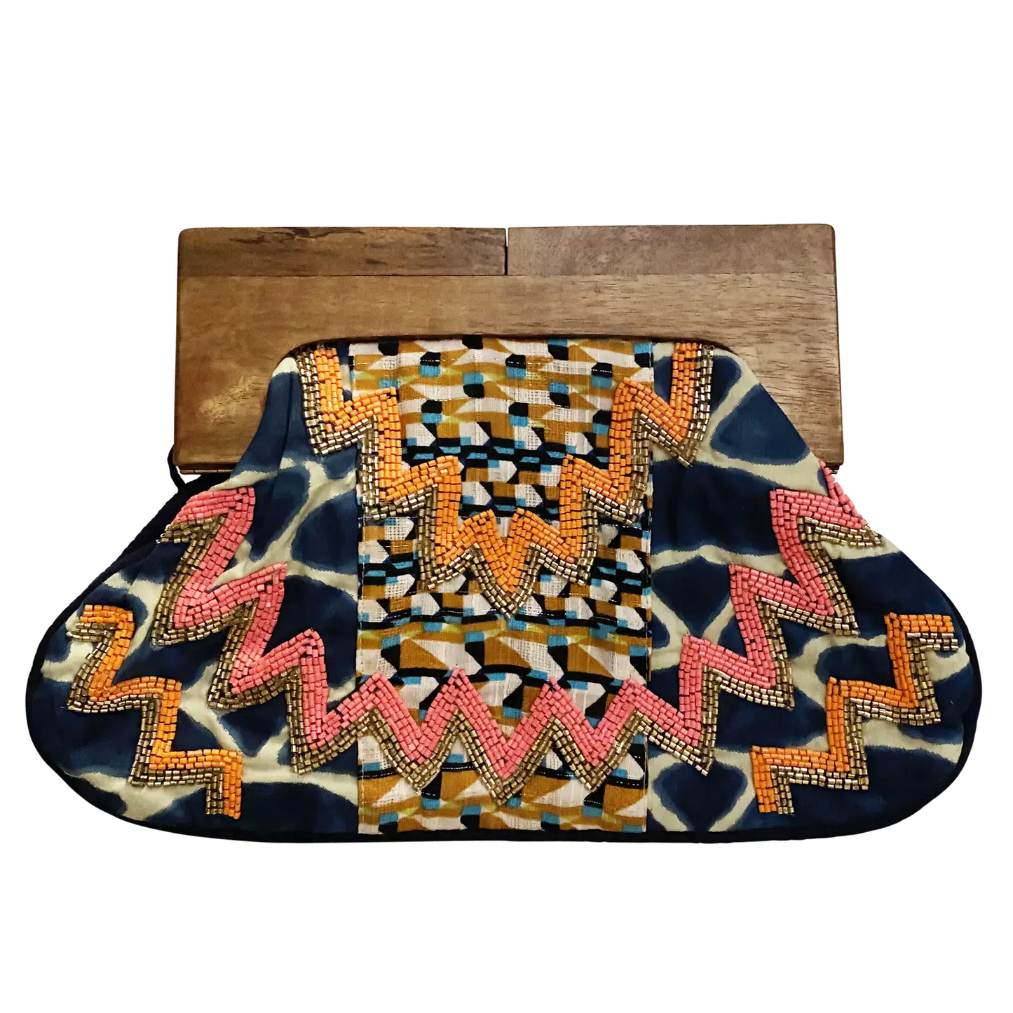 Beaded Clutch Wooden Handle {MULTIPLE COLORS}