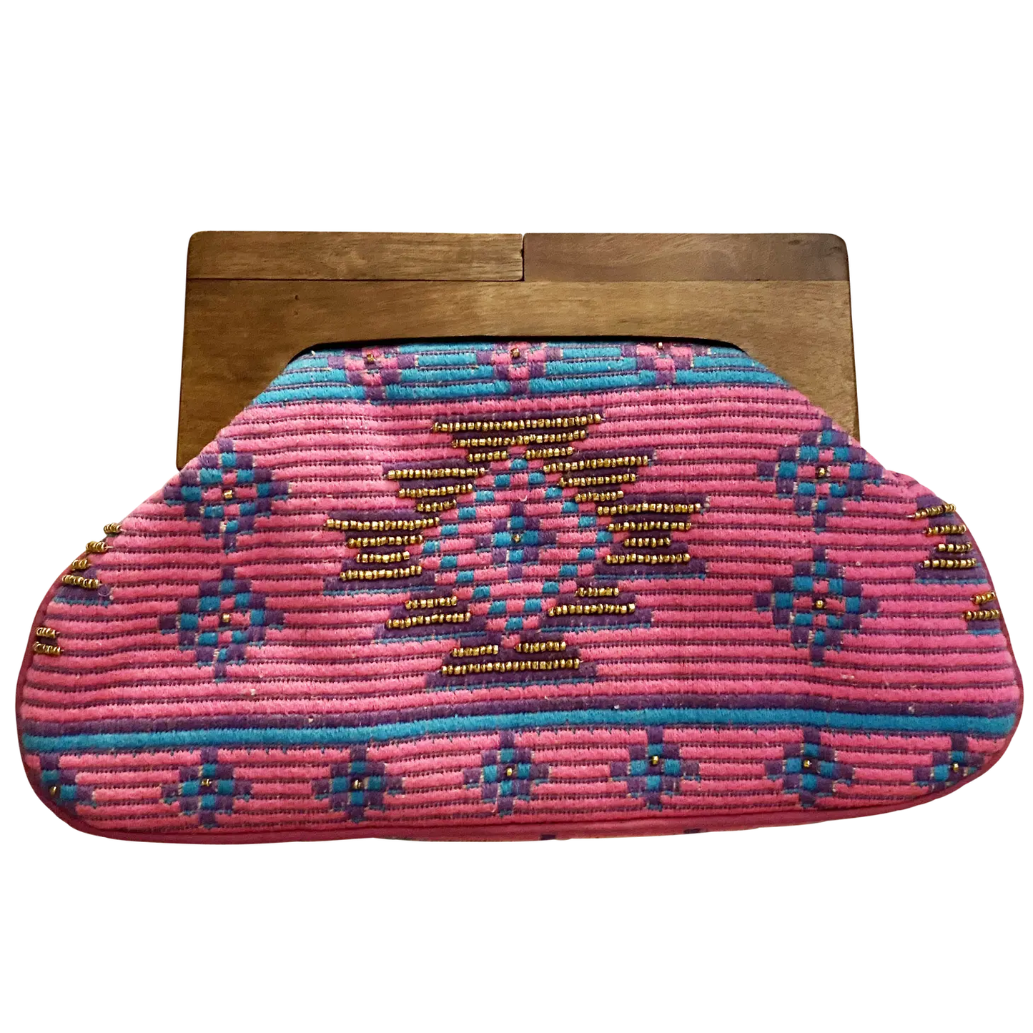 Beaded Clutch Wooden Handle {MULTIPLE COLORS}