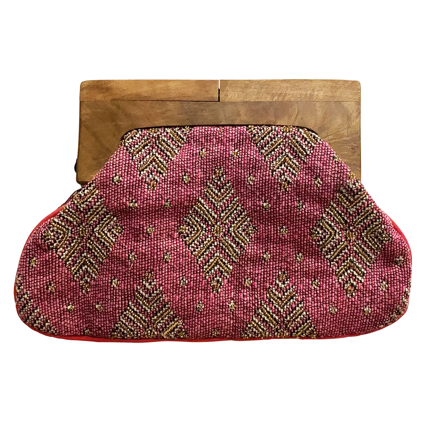 Beaded Clutch Wooden Handle {MULTIPLE COLORS}
