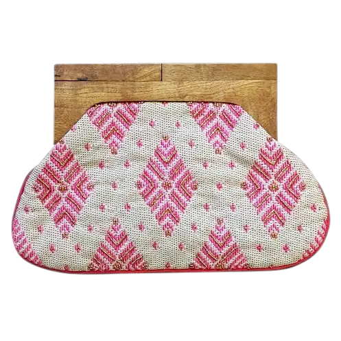 Beaded Clutch Wooden Handle {MULTIPLE COLORS}