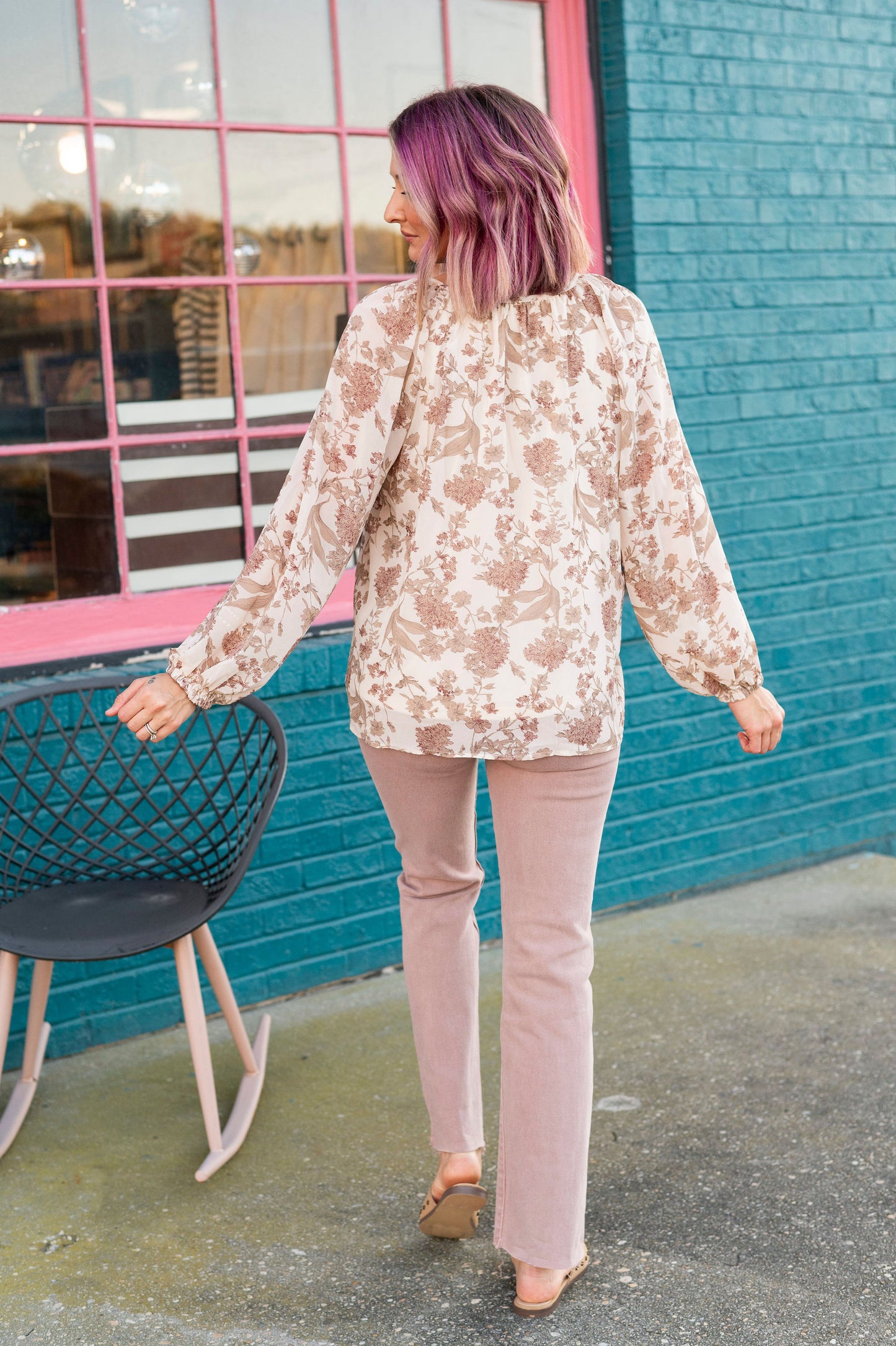 Upscale Composure Floral Blouse